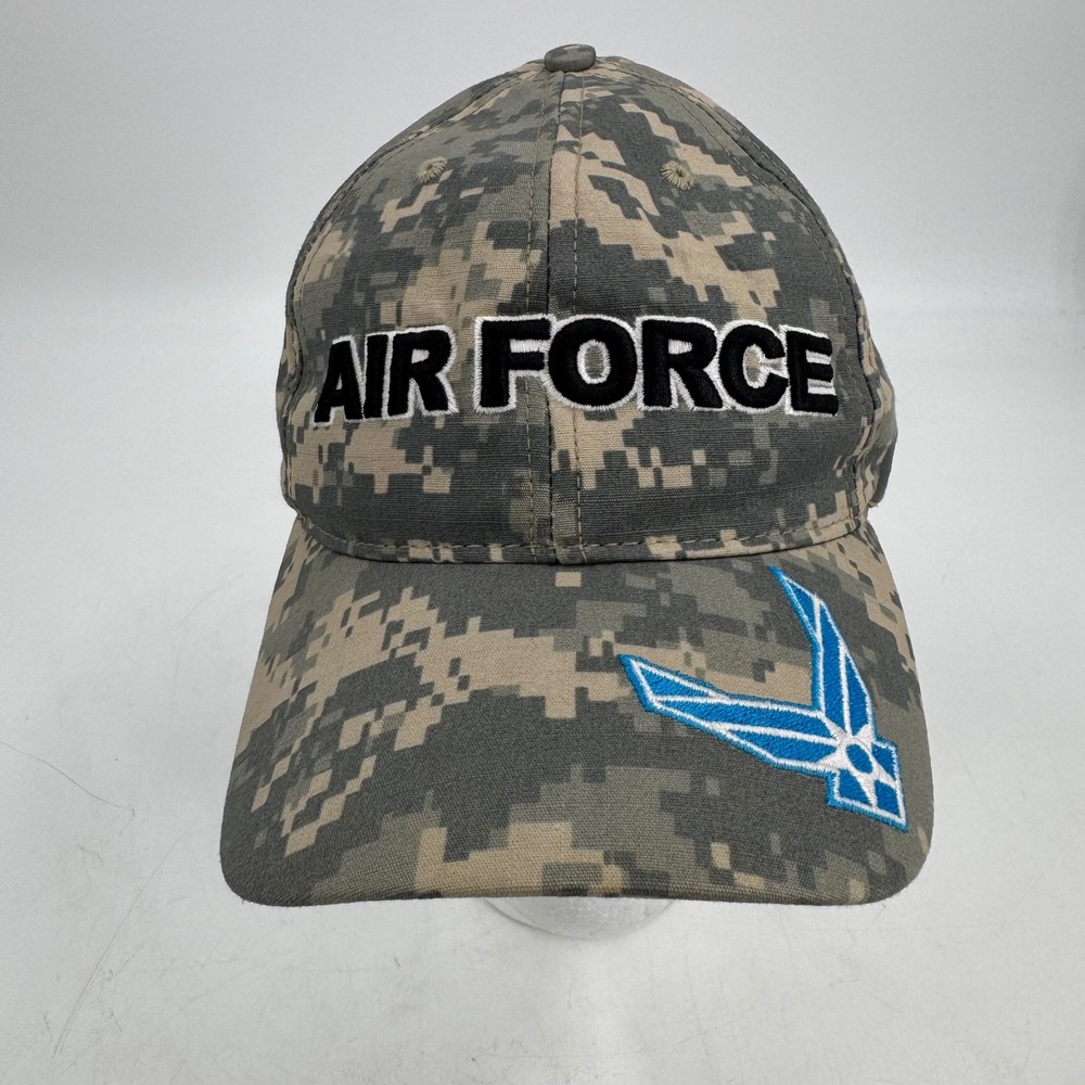 US Air Force Digital Camo Baseball Cap Embroidered Logo Adjustable Made in USA